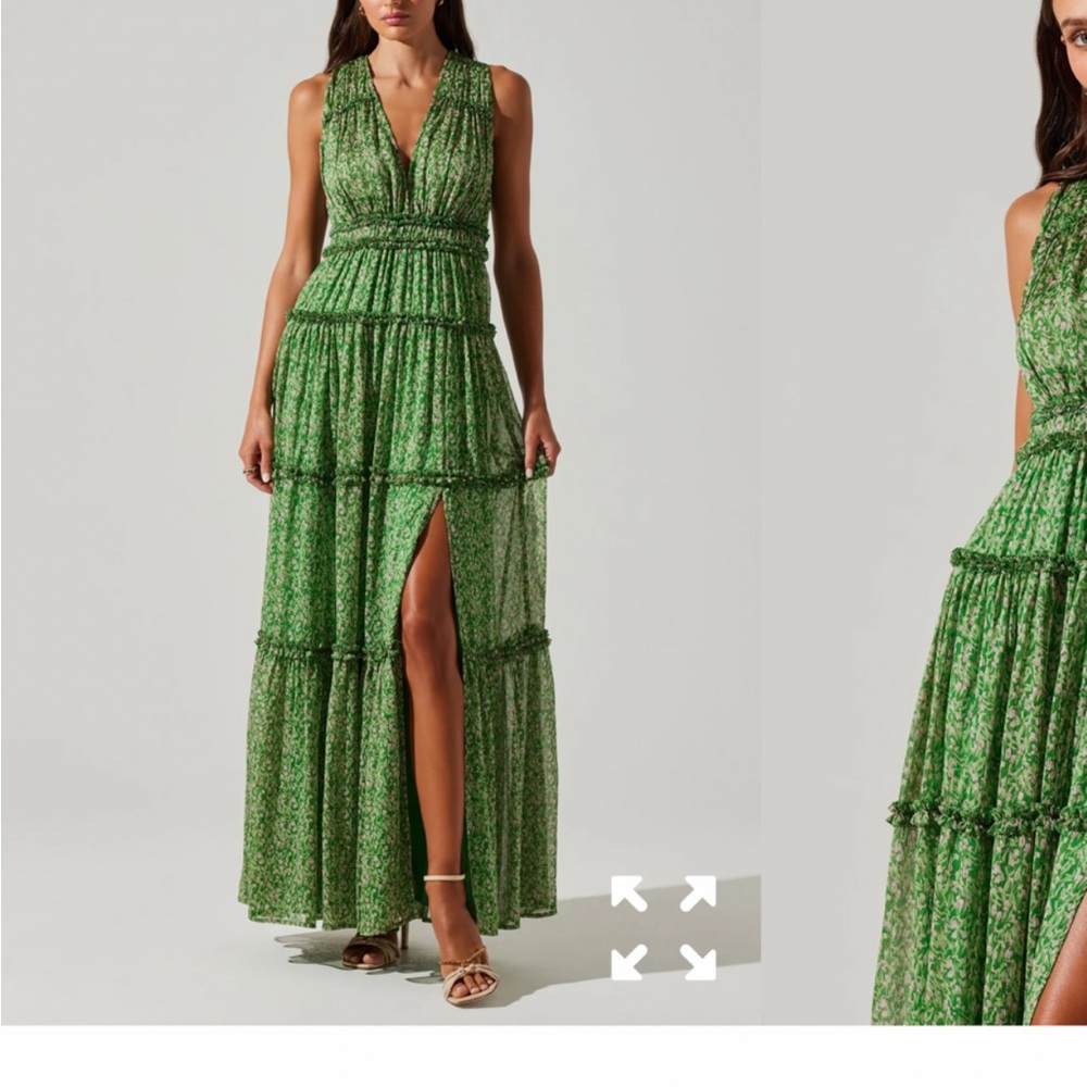 Astr the label Green Sleeveless Maxi Dress
